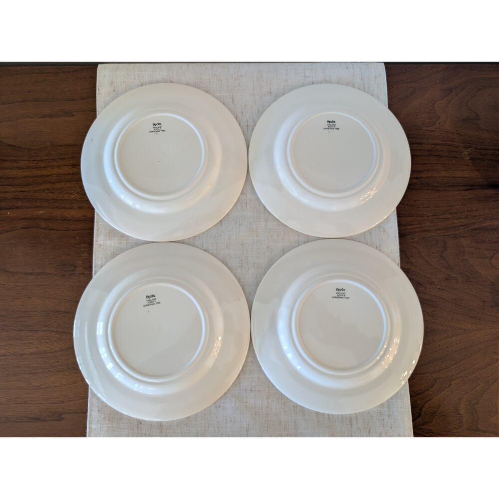 Vintage Spode “Christmas Tree” Salad Plates — Set of 4 — 7.75″ — Made in England - Picture 6 of 6